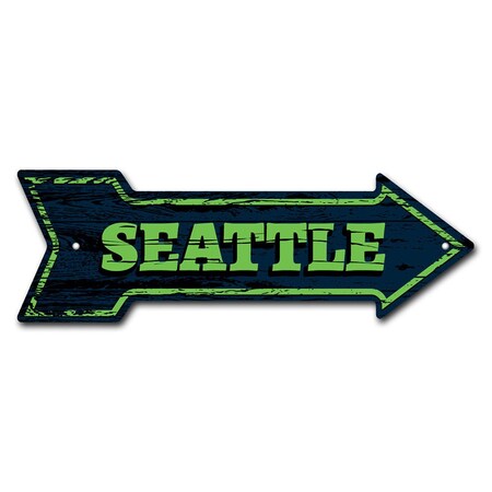 Signmission Seattle Arrow Sign Funny Home Decor 30in Wide P-ARROW10-999620